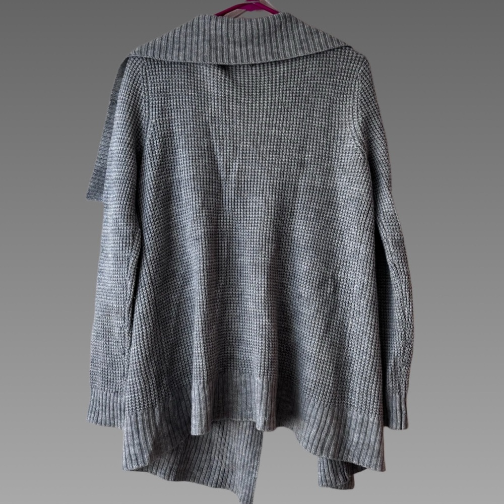 Michael Kors Gray Draped‎ Shaker Cardigan - Picture 2 of 4